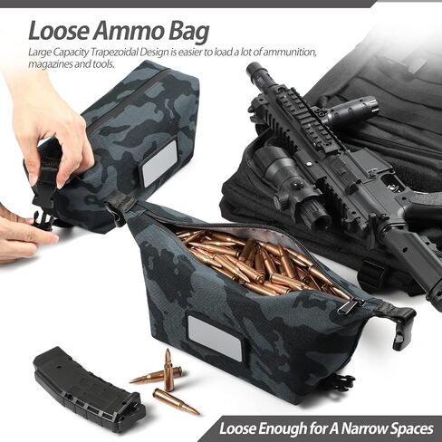4-Pack Tactical Ammo Bag, CITYCHASE Ammo Pouch with Adjustable Handle Bunkle & Rubber ID Patches, Loose Molle Pouches Ammo Case for Rifle Pistol Range Bag in Saudi Arabia