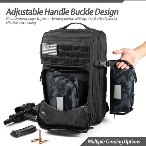 4-Pack Tactical Ammo Bag, CITYCHASE Ammo Pouch with Adjustable Handle Bunkle & Rubber ID Patches, Loose Molle Pouches Ammo Case for Rifle Pistol Range Bag in Saudi Arabia