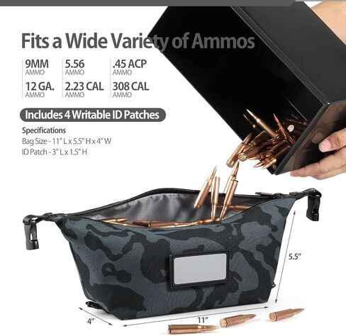 4-Pack Tactical Ammo Bag, CITYCHASE Ammo Pouch with Adjustable Handle Bunkle & Rubber ID Patches, Loose Molle Pouches Ammo Case for Rifle Pistol Range Bag in Saudi Arabia