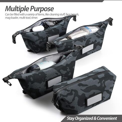4-Pack Tactical Ammo Bag, CITYCHASE Ammo Pouch with Adjustable Handle Bunkle & Rubber ID Patches, Loose Molle Pouches Ammo Case for Rifle Pistol Range Bag in Saudi Arabia