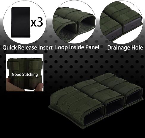 Triple Molle Mag Pouch 5.56 حامل مجلات تكتيكي مفتوح من الأعلى M4 M16 مع إطلاق سريع، 1000D أكسفورد، تصميم سريع الفصل لعشاق التكتيكات، ورياضات الرماية، والأنشطة الخارجية in Kuwait