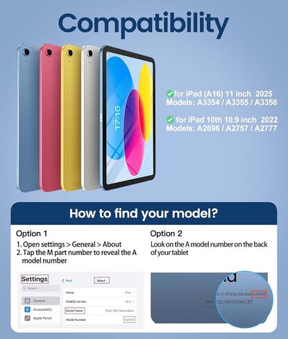 حافظة Harvopu لجهاز iPad الجيل العاشر/الحادي عشر A16 مع لوحة مفاتيح، غطاء قابل للفصل يدور 360 درجة مع حامل أقلام، لوحة تتبع متعددة اللمس، لوحة مفاتيح بإضاءة خلفية 7 ألوان لجهاز iPad (A16)/الجيل العاشر (أزرق داكن) in Kuwait