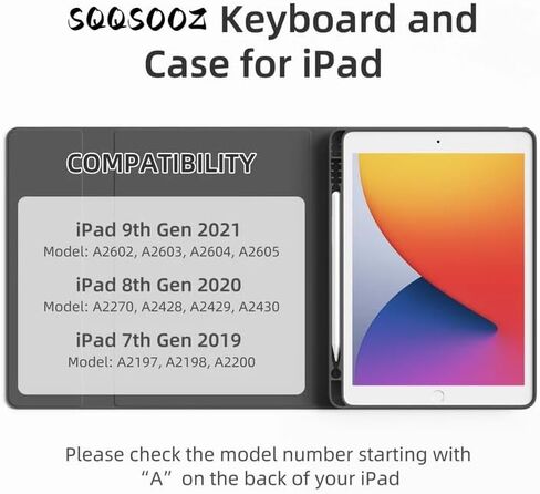 حافظة لوحة مفاتيح لجهاز iPad الجيل التاسع 10.2 بوصة 2021 مع حامل قلم رصاص، ظهر ناعم من مادة TPU، غطاء حامل لوحة مفاتيح قابل للفصل مغناطيسي لجهاز iPad 9th/8th/7th Gen (رمادي) in Kuwait