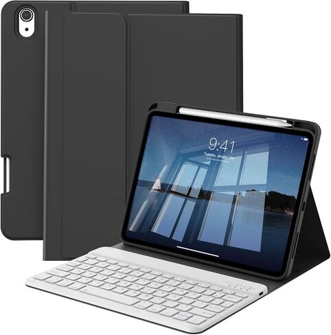 حافظة مع لوحة مفاتيح لجهاز iPad الجيل 11/10 مع حامل أقلام، غطاء لوحة مفاتيح بلوتوث لاسلكي قابل للفصل مغناطيسيًا لجهاز iPad 11 بوصة A16 2025 الجيل العاشر 10.9 بوصة 2022، وردي in Kuwait