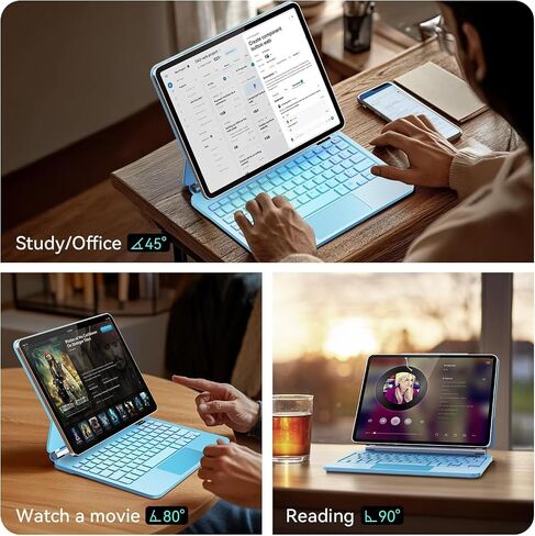 for iPad Air 13 Inch Case Keyboard(M3/M2, 2025/2024) & iPad Pro 12.9-inch(6th/5th/4th/3rd Gen), Magic-Style Magnetic Keyboard Case with 7-Color Backlight, Multi-Touch Trackpad Keyboard for iPad in Saudi Arabia