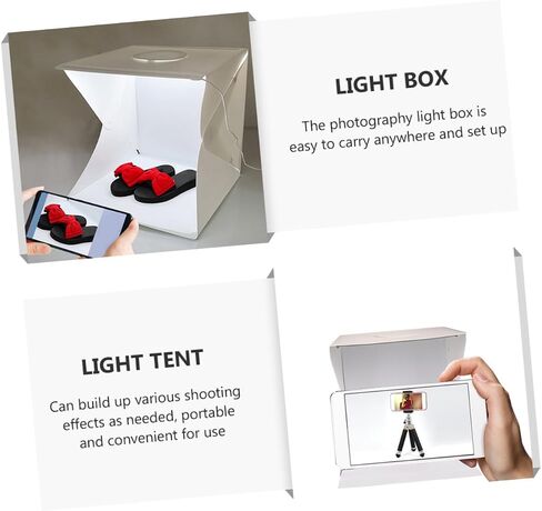 Portable Folding Photography Light Tent with LED Light Box and Dual Black White Backdrops Lightweight Compact Photo Setup for Product Photography and Soft Uniform Lighting in Saudi Arabia