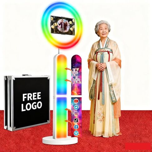 Photo Booth with Software, RGB Ring Light & Rolling Base - Portable Party & Wedding Essential in Saudi Arabia
