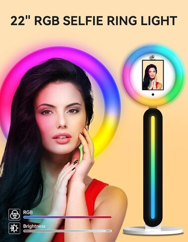 آلة كشك الصور ذات تصميم خفيف الوزن، وإضاءة حلقية RGB وقاعدة متدحرجة - لتجمعات الأعمال والاجتماعية in Saudi Arabia