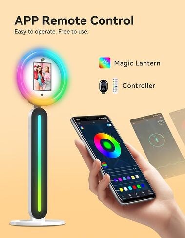 آلة كشك الصور ذات تصميم خفيف الوزن، وإضاءة حلقية RGB وقاعدة متدحرجة - لتجمعات الأعمال والاجتماعية in Saudi Arabia