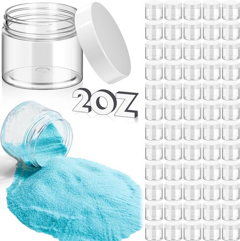 Patelai 60 Pcs Plastic Container Jars with Lids Round Clear Travel Cosmetic Container Jars for Toiletries, Lotion, Cream, Ointments, Makeup, Rhinestone, Samples, Kitchen Storage(Black,6 oz) in Saudi Arabia