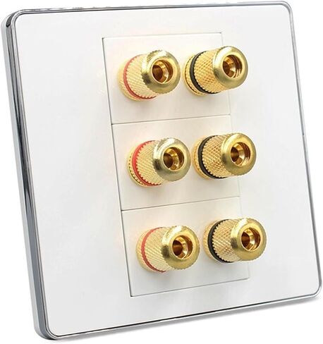 Audio Speaker Socket Panel with 6 Connector Plugs for Audio System sockets in Saudi Arabia