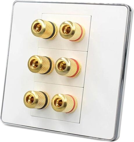 Audio Speaker Socket Panel with 6 Connector Plugs for Audio System sockets in Saudi Arabia
