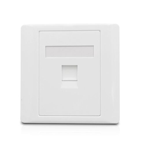 1 مقبس CAT6A RJ45 لوحة حائط CAT.6A 10 جيجابايت واجهة إيثرنت LAN 86 × 86 مم أبيض in Kuwait