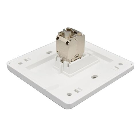 1 مقبس CAT6A RJ45 لوحة حائط CAT.6A 10 جيجابايت واجهة إيثرنت LAN 86 × 86 مم أبيض in Kuwait