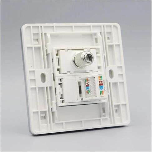 مقبس لوحة حائط للتلفزيون التناظري مع لوحة CAT6 RJ45 LAN مقاس 86 × 86 مم in Saudi Arabia