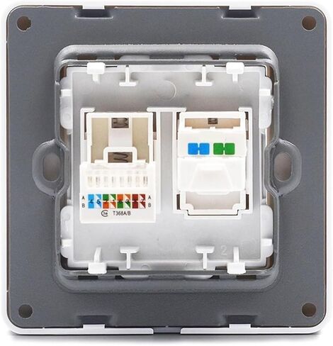 86mm Wall Cover Plate with Cat5e Network LAN RJ11 Phone Socket in Saudi Arabia