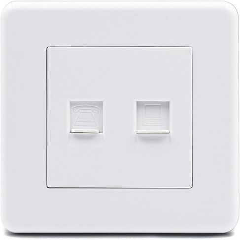 86mm Wall Cover Plate with Cat5e Network LAN RJ11 Phone Socket in Saudi Arabia
