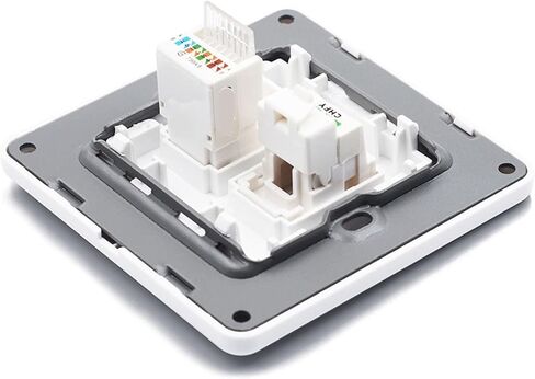 86mm Wall Cover Plate with Cat5e Network LAN RJ11 Phone Socket in Saudi Arabia