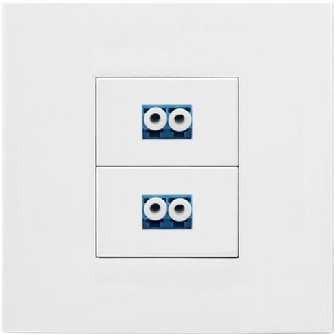 White Dual LC Wall Jack 2 Port Fiber Optic Connector Cover 86mm in Saudi Arabia