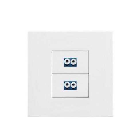 White Dual LC Wall Jack 2 Port Fiber Optic Connector Cover 86mm in Saudi Arabia