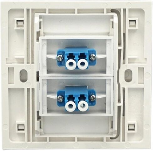 White Dual LC Wall Jack 2 Port Fiber Optic Connector Cover 86mm in Saudi Arabia