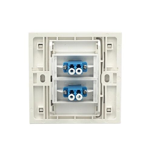 White Dual LC Wall Jack 2 Port Fiber Optic Connector Cover 86mm in Saudi Arabia