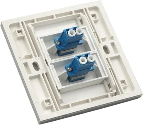 White Dual LC Wall Jack 2 Port Fiber Optic Connector Cover 86mm in Saudi Arabia