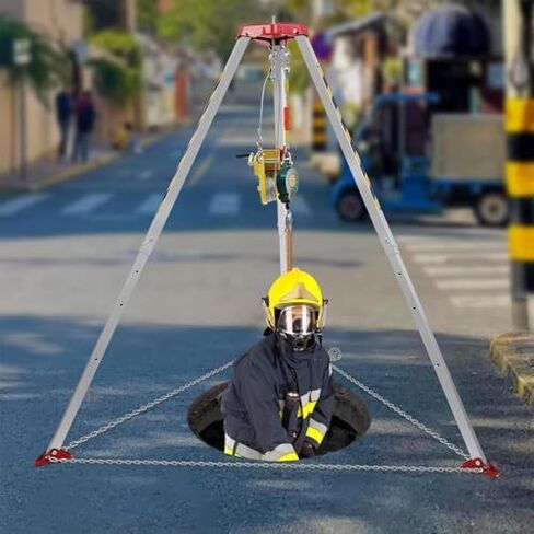 Compact Rescue Tripod Kit with SelfLocking Winch & Fall Protection for Tunnel & Pipe Safety WorkEssential Equipment for Limited Space Operations in Kuwait