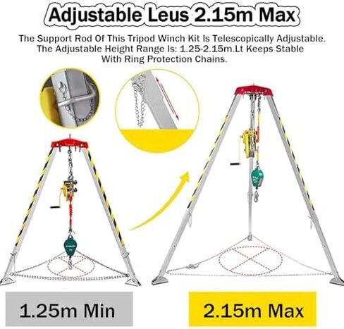 Compact Rescue Tripod Kit with SelfLocking Winch & Fall Protection for Tunnel & Pipe Safety WorkEssential Equipment for Limited Space Operations in Kuwait
