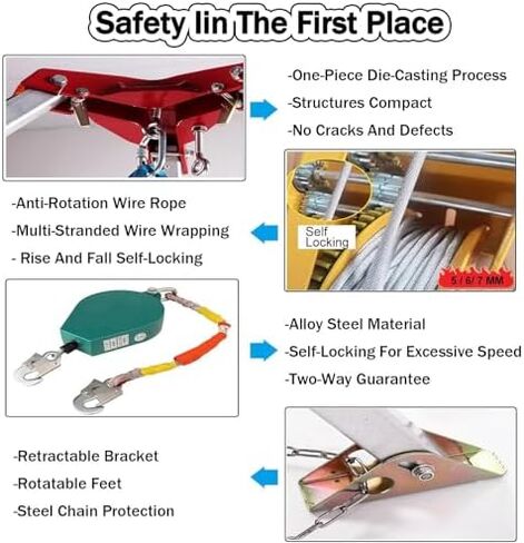 Compact Rescue Tripod Kit with SelfLocking Winch & Fall Protection for Tunnel & Pipe Safety WorkEssential Equipment for Limited Space Operations in Kuwait