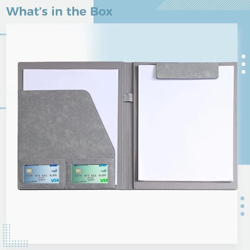 Professional A4 Leather Portfolio With Magnetic Closure, Business Organizer Folder With Card Slots For Meetings And Presentations in Saudi Arabia