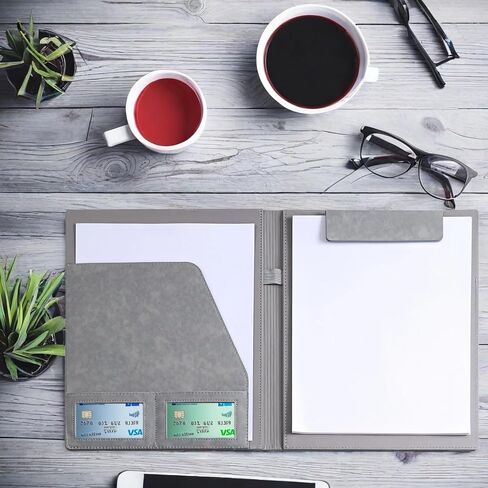 Professional A4 Leather Portfolio With Magnetic Closure, Business Organizer Folder With Card Slots For Meetings And Presentations in Saudi Arabia