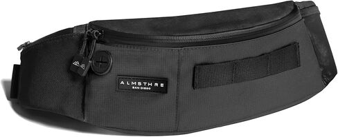 ALMSTHRE Hip Pack - أسود منتصف الليل | حقيبة فاني متينة ومقاومة للماء لراكبي الدراجات | مقاس قابل للتعديل مع مساحة تخزين منظمة | نايلون مقاوم للتمزق معاد تدويره لركوب الدراجات والمشي لمسافات طويلة والحمل اليومي in Kuwait