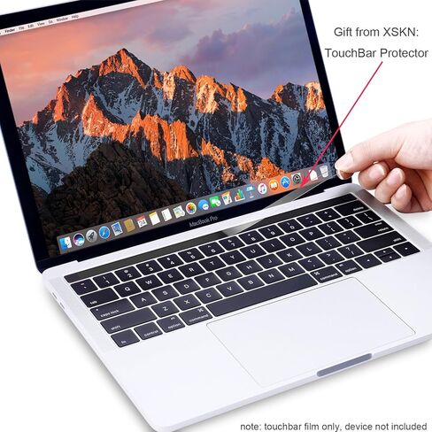 XSKN Portuguese Language Keyboard Skin Cover for 2016 Touch Bar MacBook Pro 13 (A2159 A1989 A1706) & MacBook Pro 15 (A1990 A1707), Plus Touch Bar Protector Gift, US EU Layout (Black) in Saudi Arabia