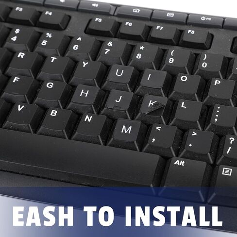 Keyboard Letter Stickers, 4 Pcs Universal English Laptop Keyboard Stickers Replacement with Matte Black Background and White Lettering for PC Computer Laptop Desktop in Saudi Arabia