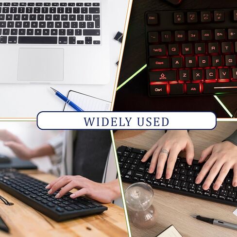 Keyboard Letter Stickers, 4 Pcs Universal English Laptop Keyboard Stickers Replacement with Matte Black Background and White Lettering for PC Computer Laptop Desktop in Saudi Arabia