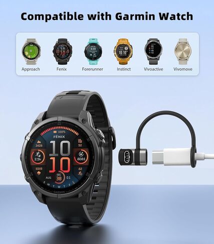 MoKo Charger Adapter for Garmin Watch 3Pack, Garmin Charger Cable USB C for Fenix 8/7/7X/7S/6, Forerunner 970/570/965/955/265/255/165/55, Vivoactive 5/4S, Venu 3S/2/SQ, Instinct, Epix, Blue-Gray in Saudi Arabia
