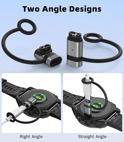 MoKo Charger Adapter for Garmin Watch 3Pack, Garmin Charger Cable USB C for Fenix 8/7/7X/7S/6, Forerunner 970/570/965/955/265/255/165/55, Vivoactive 5/4S, Venu 3S/2/SQ, Instinct, Epix, Blue-Gray in Saudi Arabia