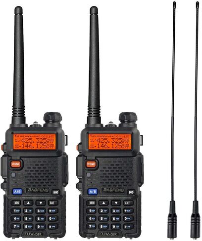 Baofeng UV-5R راديو ثنائي الاتجاه محمول باليد راديو هام ثنائي النطاق (2PACK، أسود) in Kuwait