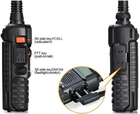 Baofeng UV-5R راديو ثنائي الاتجاه محمول باليد راديو هام ثنائي النطاق (2PACK، أسود) in Kuwait