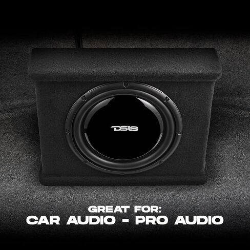 DS18 SB12 Single 12" Loaded Shallow Subwoofer Enclosure 700 Watts Max Power 350 Watts RMS @ 2-ohm Sealed Box - Fits into Any Vehicle - Great for Tight Space in Saudi Arabia