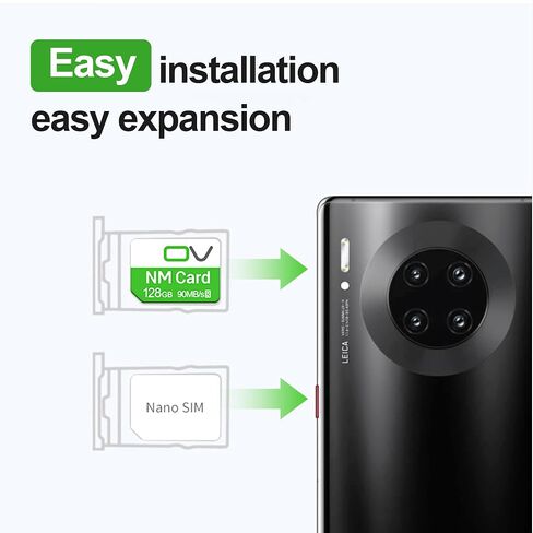OV NM Card 128GB 90MB/S Nano Memory Card Compatible only with Huawei Mate Mate20 Mate30 Mate40 Mate50 Mate60 Series/ P30 P40 p50 p60 Pro Series/Honor30 pro Nova Enjoy Series in Saudi Arabia