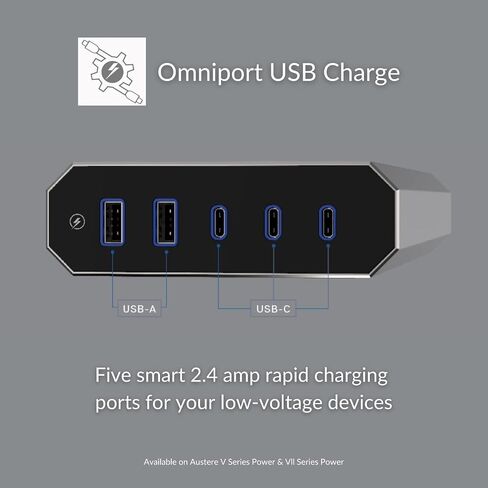 سلسلة Austere V، شريط طاقة حامي من 8 منافذ، 3000 جول، تصفية EMI/RFI، 3 منافذ USB-C ومنفذين USB-A 2.4 أمبير، مؤشرات LED، حماية التيار الزائد، ضمان المكونات لمدة 5 سنوات in Saudi Arabia
