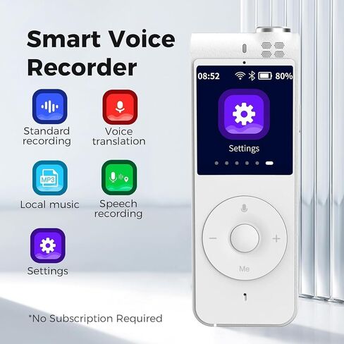 REMO Voice Recorder Support 134 Languages Voice to Text, Voice Translation, Digital Audio Recorder with Transcription to Text, No Monthly Fees or Subscribe, for Meetings, Classroom in Saudi Arabia