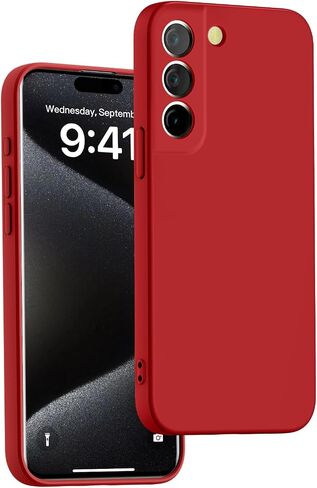 مصمم لجراب Galaxy S21 Plus، سيليكون نحيف مقاوم للصدمات [ناعم] [مضاد للخدش] [حماية من السقوط]، أحمر، MUS-XGJ-01-02 in Kuwait