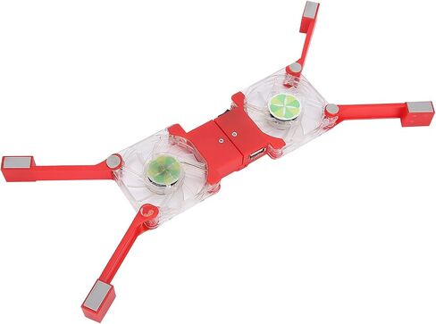 Laptop Cooling Pad, Portable Laptop Cooling Fan Stand, Folding Laptop Cooling Pad Double Fans LED Blue Light Notebook Computer Cooler(red) in Saudi Arabia