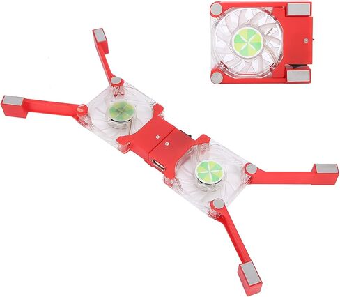 Laptop Cooling Pad, Portable Laptop Cooling Fan Stand, Folding Laptop Cooling Pad Double Fans LED Blue Light Notebook Computer Cooler(red) in Saudi Arabia