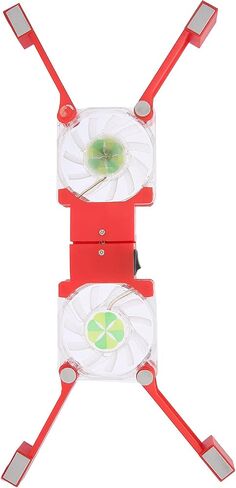 Laptop Cooling Pad, Portable Laptop Cooling Fan Stand, Folding Laptop Cooling Pad Double Fans LED Blue Light Notebook Computer Cooler(red) in Saudi Arabia