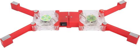 Laptop Cooling Pad, Portable Laptop Cooling Fan Stand, Folding Laptop Cooling Pad Double Fans LED Blue Light Notebook Computer Cooler(red) in Saudi Arabia