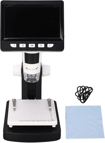 1000X Digital Microscope, 1080P Magnifier with 8 Adjustable LED Lights, 4.3 Inch Screen for Circuit Board Inspection, and Jewelry Examination, Skin Inspection, 1000x in Saudi Arabia